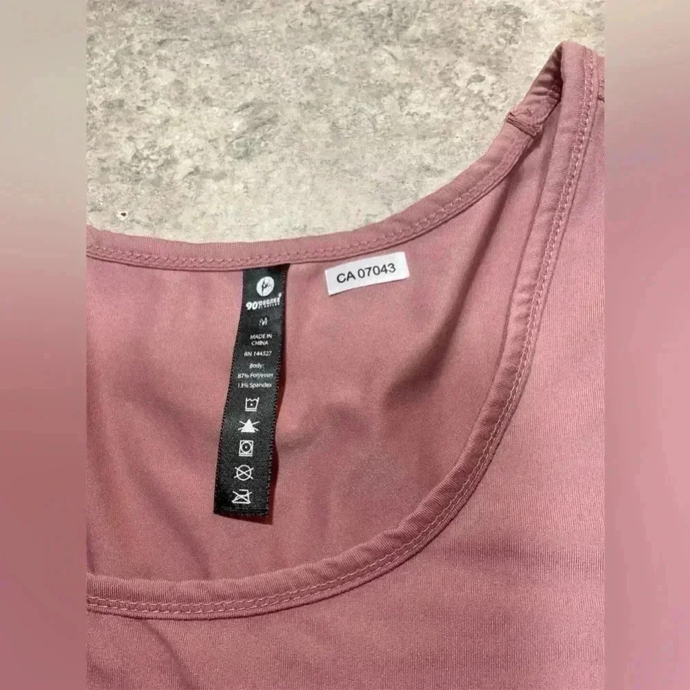 90 Degrees t shirt pink medium dusty rose office gym athletic business casual - Picture 4 of 6